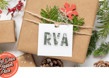 Holiday presents with a tag that says RVA